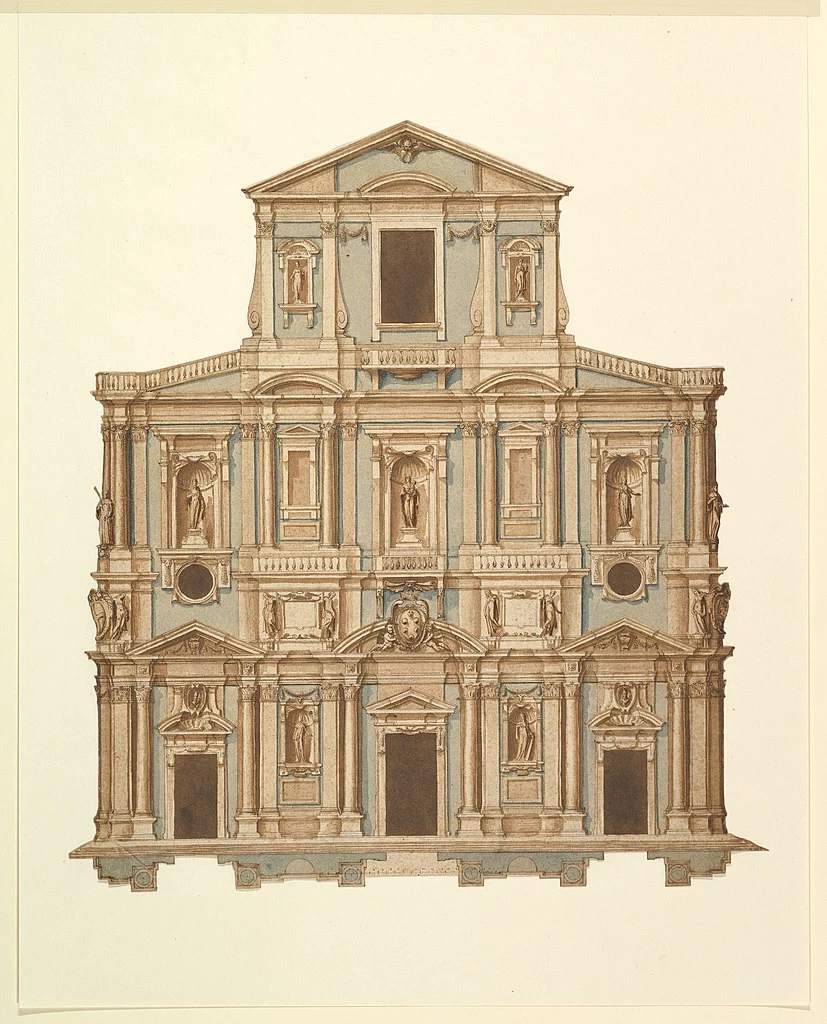 Disegno per il modello del Buontalenti per la facciata di S. Maria del Fiore di Firenze - Metropolitan Museum of Art, New York